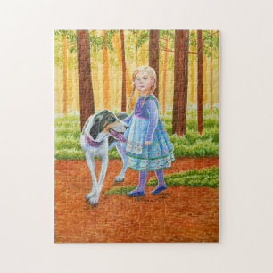 Blue and Dog Jigsaw Puzzle