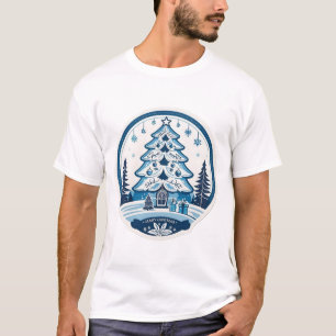 Blue And Ehite Christmas T-Shirt