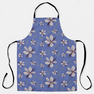 BLUE AND FLOWERS APRON