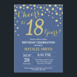 Blue and Gold 18th Birthday Diamond Invitation<br><div class="desc">18th Birthday Invitation with Blue and Gold Glitter Diamond Background. Gold Confetti. Adult Birthday. Male Men or Women Birthday. For further customisation,  please click the "Customise it" button and use our design tool to modify this template.</div>