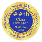 Blue and Gold, 50th Class Reunion Stickers