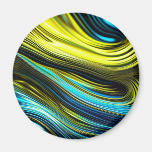 Blue and Gold Abstract Silk and Satin Rolls Magnet
