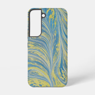 Blue And Gold Abstract Wave Samsung Galaxy Case