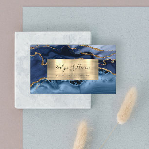Blue and Gold Agate Business Card