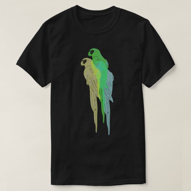 Blue and Gold and Green macaw T-Shirt (Design Front)