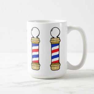 Blue and Gold Barber Poles Coffee Mug