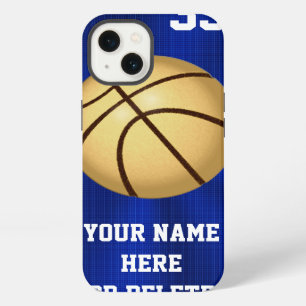 Blue and Gold Basketball Phone Cases PERSONALIZED