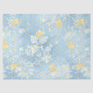 Blue and Gold Bees Series Design #15 Tissue Paper