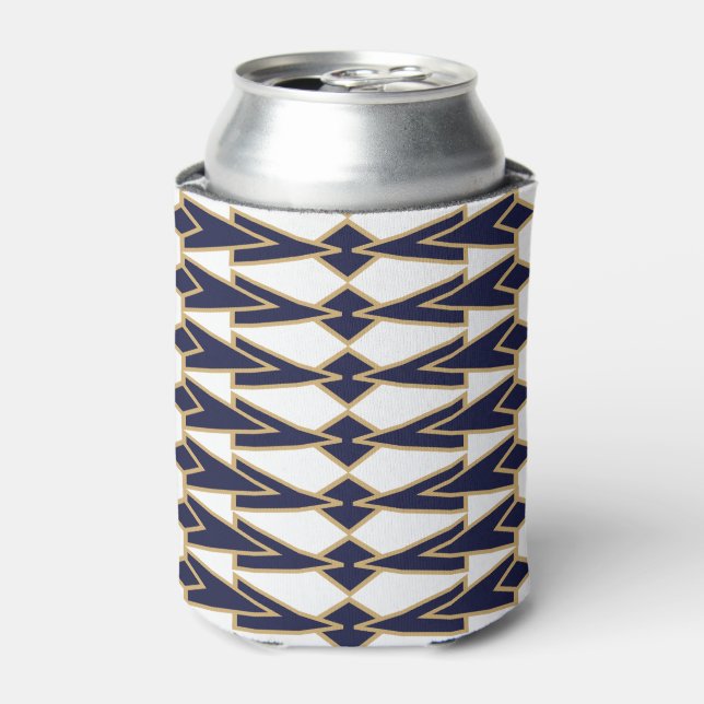 Blue and Gold Bowties Can Cooler (Can Front)