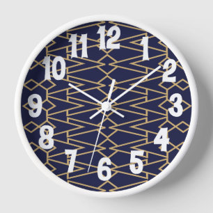 Blue and Gold Bowties Clock