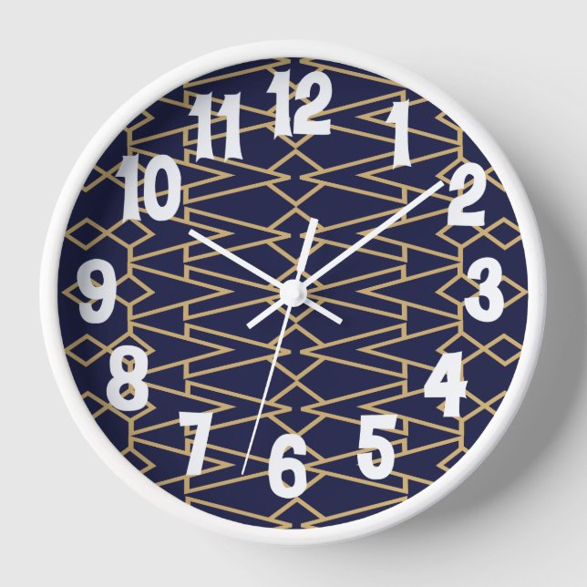 Blue and Gold Bowties  Clock (Front)