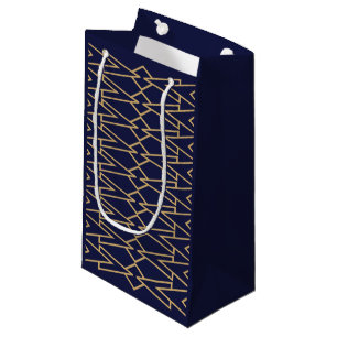 Blue and Gold Bowties  Small Gift Bag