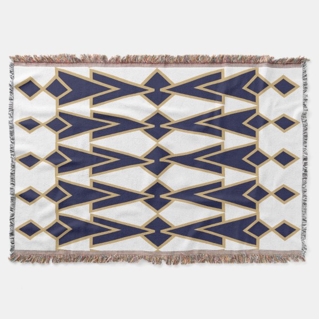 Blue and Gold Bowties  Throw Blanket (Front)