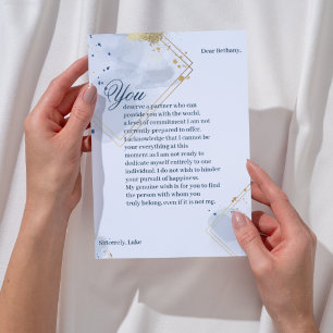 Blue and Gold Breakup Card