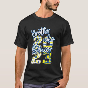 Blue And Gold Brother Of A Senior 2023 School Grad T-Shirt