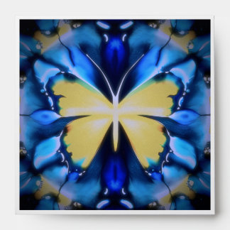 Blue and Gold Butterfly Postcard Envelope