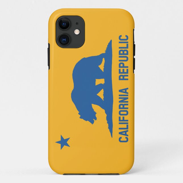 Blue and Gold California Republic Flag Case-Mate iPhone Case (Back)