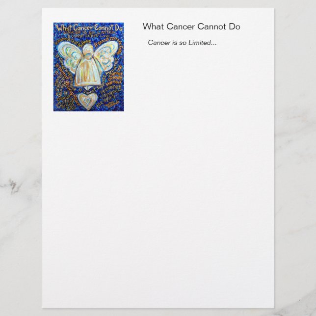 Blue and Gold Cancer Angel Letterhead (Front)