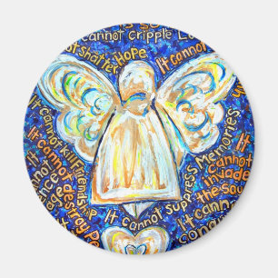 Blue and Gold Cancer Angel Magnet