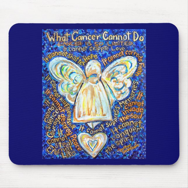 Blue and Gold Cancer Angel Mousepad (Front)