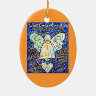 Blue and Gold Cancer Angel Ornament Customised