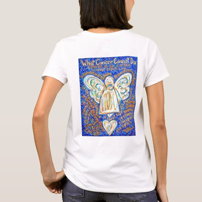 Blue and Gold Cancer Angel T-shirt (Print on Back) (Back)