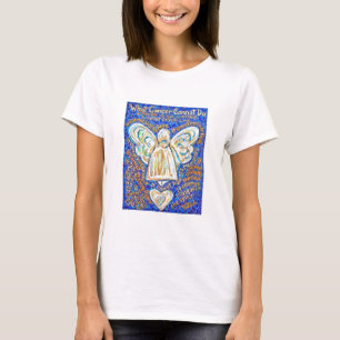 Blue and Gold Cancer Angel T-shirt (Text on Back)
