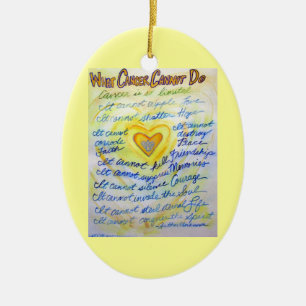 Blue and Gold Cancer Heart Ornament Customised