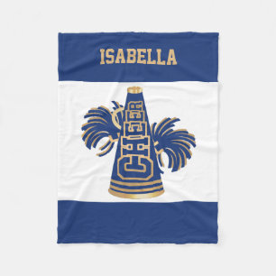 Blue and Gold Cheerleader Fleece Blanket