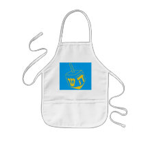 Blue and Gold Dreidel Children's Apron