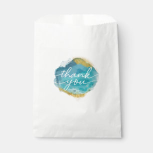 Blue and gold dust Wedding Favor Paper Bags