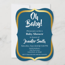 Blue and Gold Elegant Baby Shower