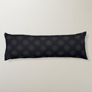 Blue and Gold Elegant Floral Pattern Body Cushion