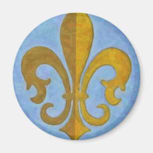 Blue and Gold Fleur De Lis Magnet
