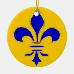 Blue and Gold Fleur De Lis - Ornament