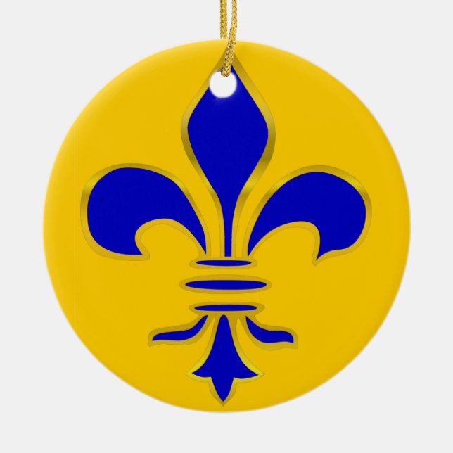 Blue and Gold Fleur De Lis - Ornament (Front)