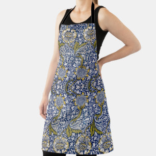 Blue and Gold Floral Apron