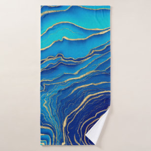 Blue and Gold Fluid Liquid Painting Case-Mate iPho Bath Towel