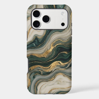 Blue and Gold Fluid Marble Abstract Art