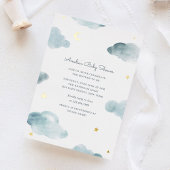 Blue and Gold Foil Sweet Dreams Baby Shower Invite