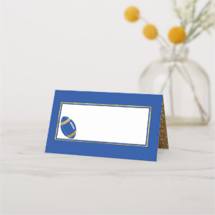 Blue and Gold Football Wedding Place Card