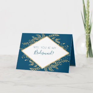 Blue and Gold Frame Modern Card