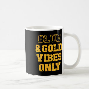 Blue And Gold Game Day School Spirit High School F Coffee Mug