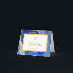 Blue and Gold Geode | Bat Mitzvah or Bar Mitzvah Thank You Card<br><div class="desc">These beautiful Bar Mitzvah or Bat Mitzvah thank you cards feature a painted geode look background,  with various shades of blue and faux gold accents and frame. Trendy modern faux gold script typography and a matching Star of David also appear.</div>