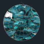Blue and gold glitter agate dartboard<br><div class="desc">Blue and gold glitter agate dart board. Modern abstract digital art.</div>