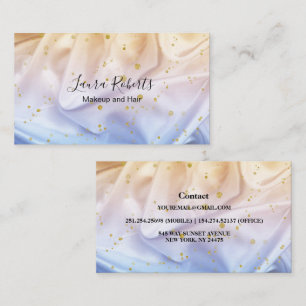 Blue and Gold Glitter Business Card