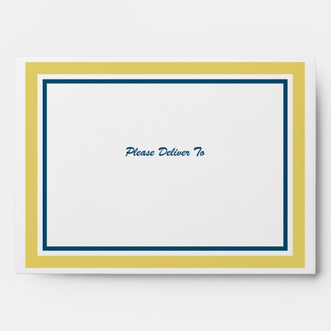 Blue and Gold Graduation Party Envelope (Front)