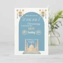 Blue and Gold Islamic Tahara Circumcision Ceremony