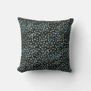 Blue and Gold Leopard Series Design 1 Cushion