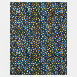 Blue and Gold Leopard Series Design 1 Fleece Blanket
